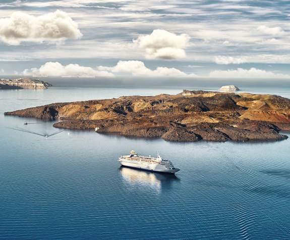 Santorini nea kameni island